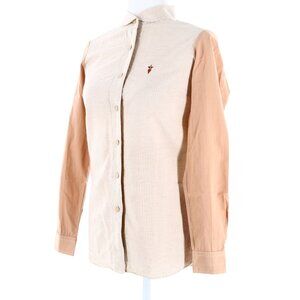 Cosmic Wonder Beige Striped Tan Sleeves Women's Shirt - Retail $140 - NWT